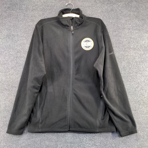 Eddie Bauer Men's Fleece Jacket Black Size M DHL Supervisory Academy Logo - Picture 5 of 13